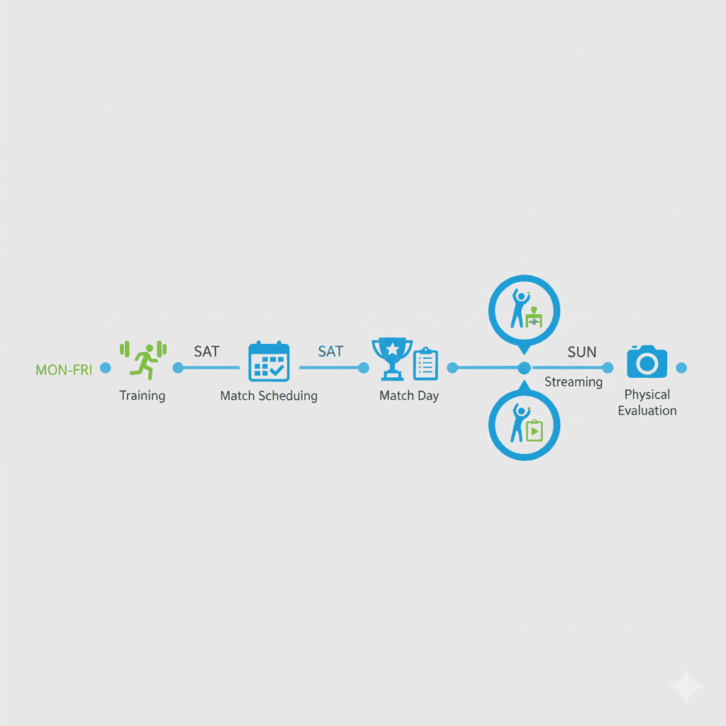 Visual timeline of Sparta's weekly flow