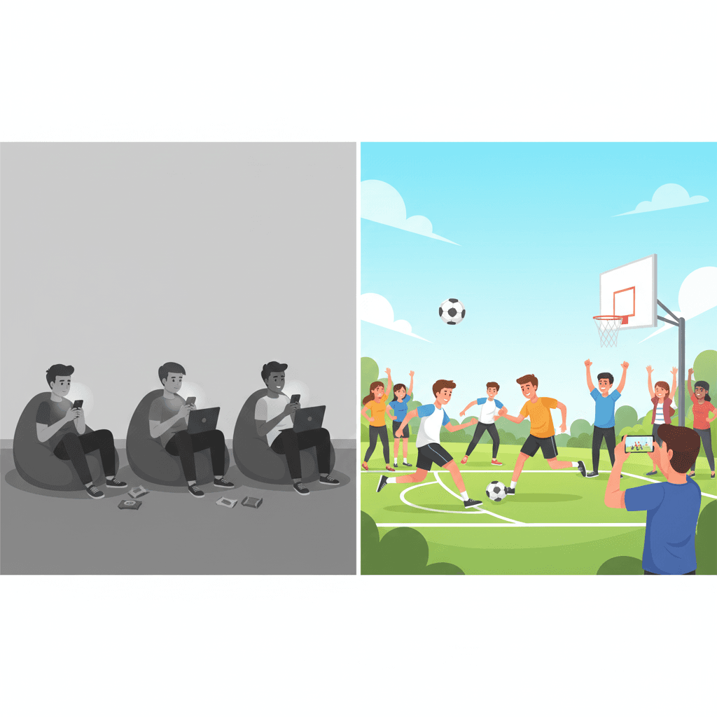 Before and after Sparta illustration